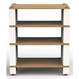 Blok Stax 2G 4 polcos hifi állvány - natúr fa + fehér