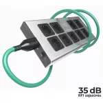 IsoTek V5 Corvus + Initium (1.5 m) hálózati tápelosztó és szűrő - ezüst