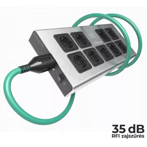 IsoTek V5 Corvus + Initium (1.5 m) hálózati tápelosztó és szűrő - ezüst