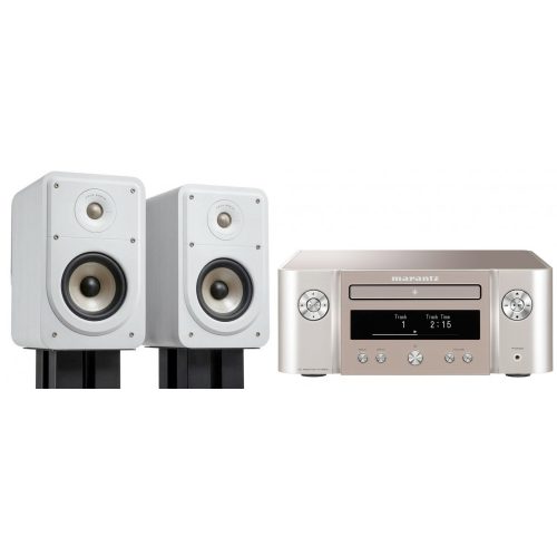 Marantz M-CR612 Melody X + Polk Audio Signature ES20 mini hifi - pezsgő/fehér