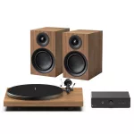 Pro-Ject színes hangrendszer E - komplett hifi szett - dió