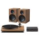 Pro-Ject színes hangrendszer E - komplett hifi szett - dió